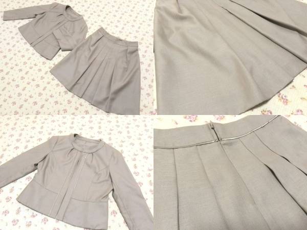 【新品同様】23区 上38下36 W64 ノーカラー スカートスーツ 洗濯