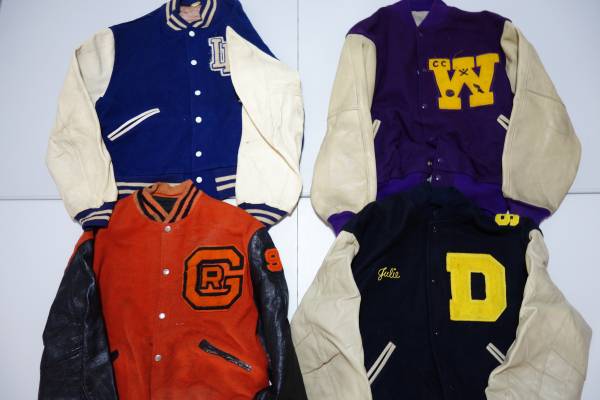 OUT9ビンテージ袖レザースタジャン4枚セット【L】￥1～US古着卸