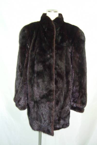 銀SAGA◆美品◆ダークミンク◆セミロング◆コート◆13号◆No.994