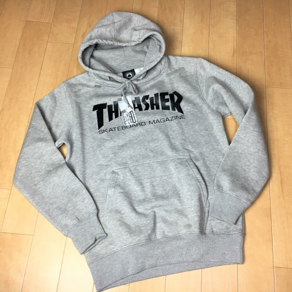 新品 THRASHER ロゴパーカー【灰L】