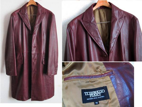 TORNADO MART●チェスター/牛革レザー/ボルドー/M●美品●短期出
