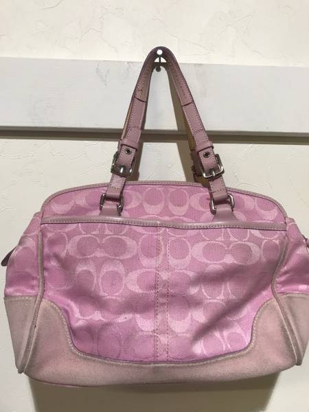 COACH シグネチャーハンドバッグ ピンク コーチ J04M-6828