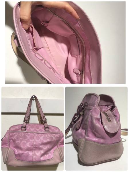 COACH シグネチャーハンドバッグ ピンク コーチ J04M-6828