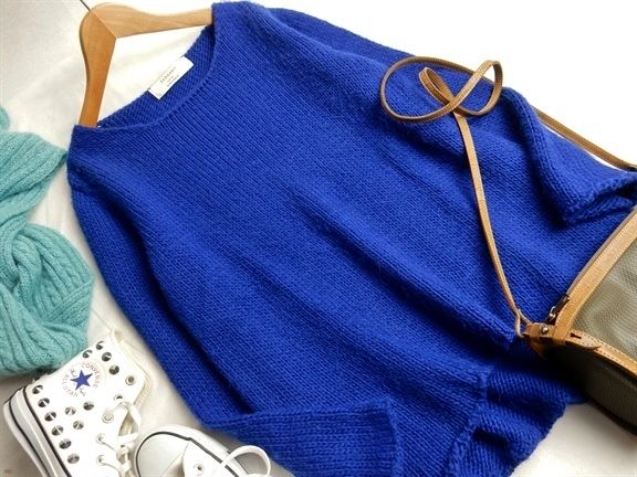 ザラ ZARA アルパカ混きれい色ロングテールニット♪