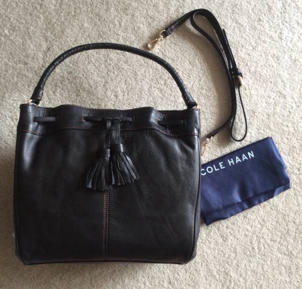 ColeHaan新品♪LovethDoubleStrapLeatherHoboタッセル黒レザー コール 