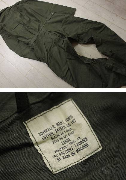 DDF48◎VANDERBILT SHIRT CO COVERALLS/オールインワンL/カーキ