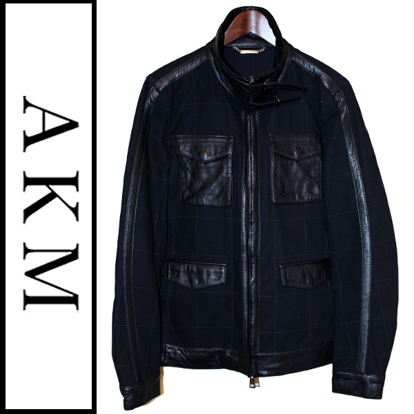 AKM エイケイエム 古着 中古 レザー切り替えM-65