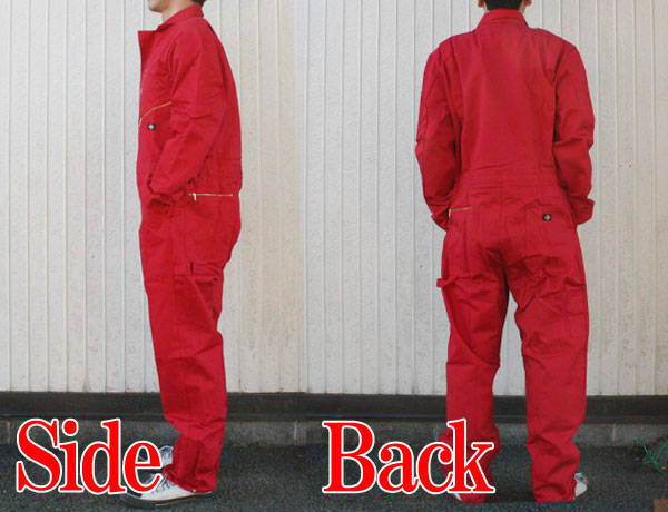 Dickies ディッキーズ 長袖つなぎ 4870 赤 レッド XLサイズ