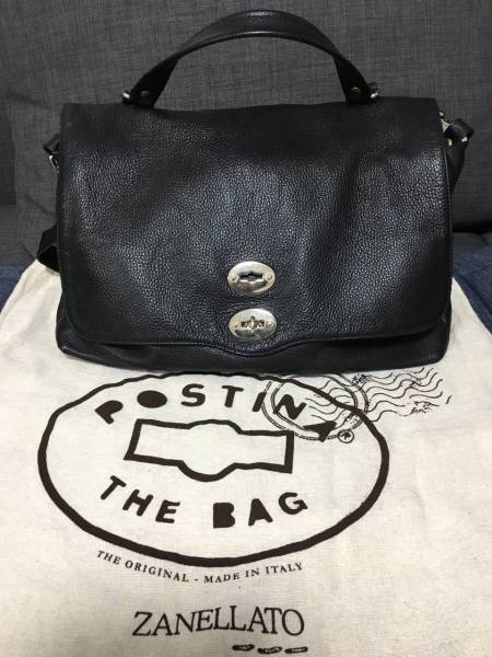 美品 ZANELLATO ザネラート POSTINSA L ポスティーナ バッグ 黒 
