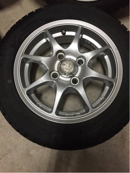1円～軽四用 中古155/65R13バリ山スタッドレスアルミ付送料無料_2