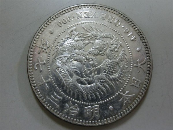 C513◎美品 近代貨幣 明治37年銘 一圓銀貨 量目約26.9g アンティーク