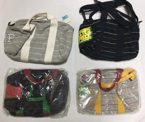 希少 マスターピース ストライプ ドラムバッグ 新品 ブラック アフリカ 