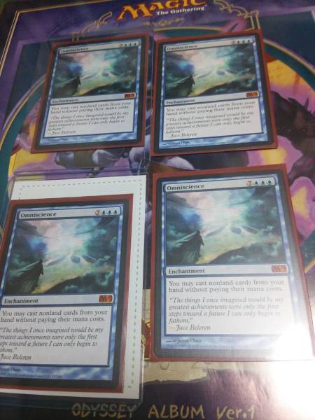 MTG 全知 サインド 4枚セット　M13　日本語1枚 英語3枚 M13 全知 英語版 4枚セット MTG 全知 サインド 日本語1枚 英語3枚 4