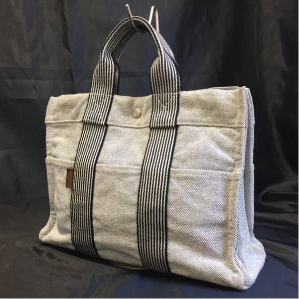 エルメス HERMES 1円 キャンバス ニューフールトゥ MM シルバー金具