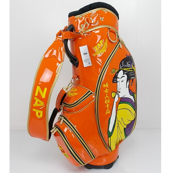 1円/未使用訳有★ZAP GOLF UKIYOE 浮世絵柄 キャディバッグ ZPCB003★