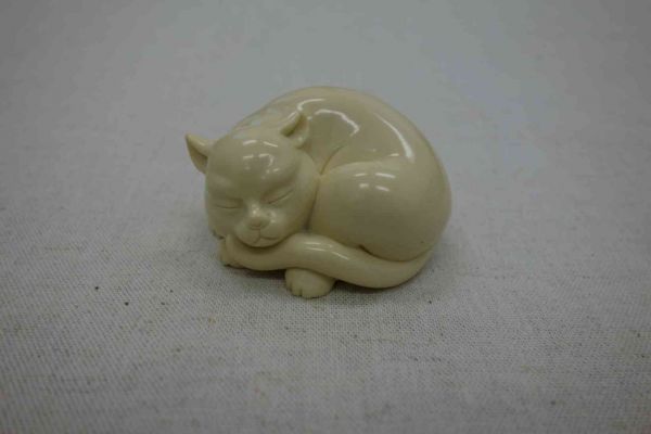 フランクリンミント 根付 象牙 ねこ ネコ 猫 ビンテージ 1986 海外 限定 レア 貴重 1円