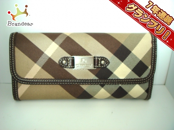 長財布 バーバリー BURBERRY ブルーレーベル チェック柄 BLUE ノバ