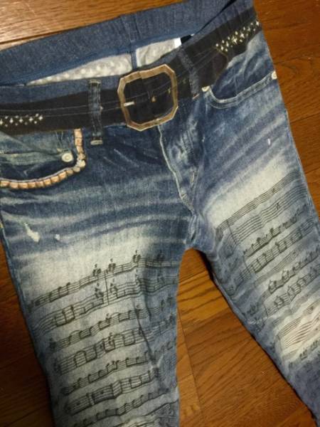 ヒステリックグラマー音符スタッズ転写レギンスhysterick101美品亀梨キムタクデニムスカジャン