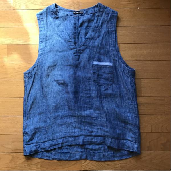 タグ付き新品　FRANK LEDER　インディゴリネンベスト　サイズМ フランクリーダー インディゴ リネンベスト frank leder 【公式通販】
