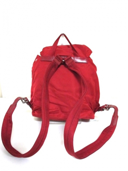 プラダ リュックサック - レッド ナイロン×レザー PRADA