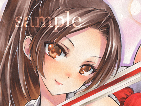 同人 手描きイラスト ☆ KOF 餓狼伝説 不知火舞 ☆ A4 イラストボード