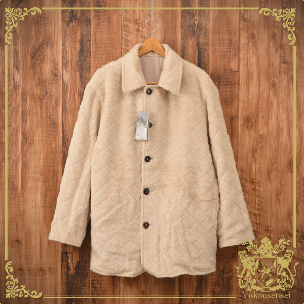 定価45万!伊製未使用AGNONA/50/カシミヤ100%リバーシブルコート/ベージュ