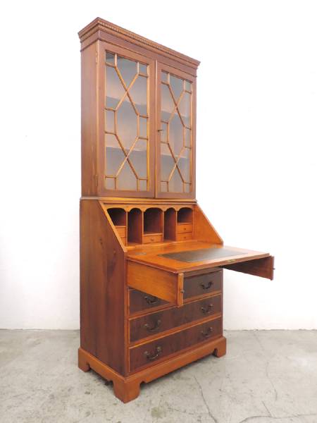 最高級イタリア製クラシックビューローブックケース/ドレクセルアンティーク大塚家具MEDEAライティングビューローアールデコユーロカーサ