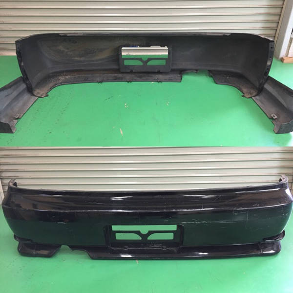 S14シルビア 後期　純正リアバンパー 美品 日産 シルビア s14 純正 リアバンパー リアスポイラー セット 黒