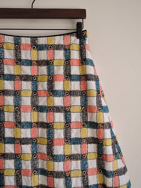 ミナペルホネン mina perhonen cantuccio *コットン刺繍スカート38*綿 