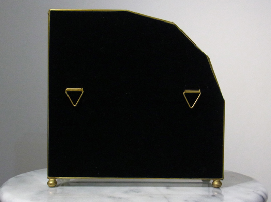 新品 ガラスケース ジュエリーケース 真鍮＆ガラス 壁掛けOK アンティークライク アールデコ