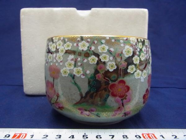 D02931 桑野むつ子 御所の花 十二ヶ月 紅白梅 抹茶碗 抹茶茶碗