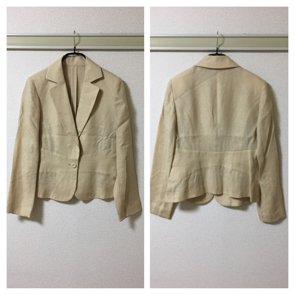 ◇美品◇トラサルディ◇ジャケット テーラード 麻 リネン 100 38 M 