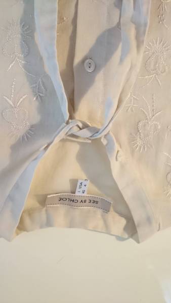 新品[see by chloe]アイボリー春 レース オーバーシャツ