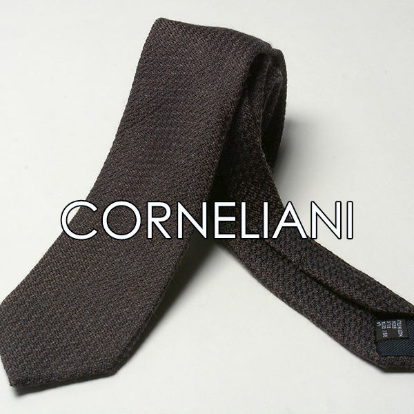 新品 訳有 コルネリアーニ ニットタイ ネクタイ 織り柄 イタリア製 メランジ ウール シルク CORNELIANI 244050