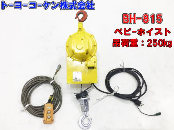 ベビーホイスト《BH-815》トーヨーコーケン 小型吊下げ式巻上機 吊荷重 