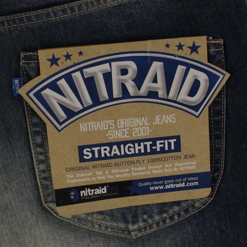 未使用品 NITRAID ダメージ&リペア加工 デニムパンツ M インディゴ