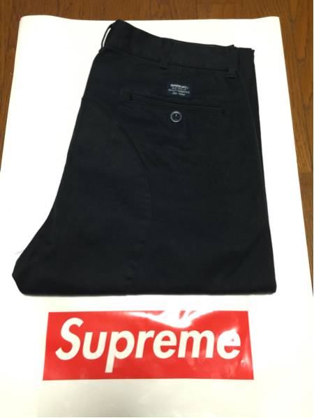 Supreme chino チノパン ネイビー 32 正規品 BOX ファッション し