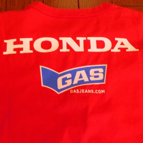 ガス GAS HONDA Tシャツ トップス レッド 赤 Mサイズ イラン製(文字 
