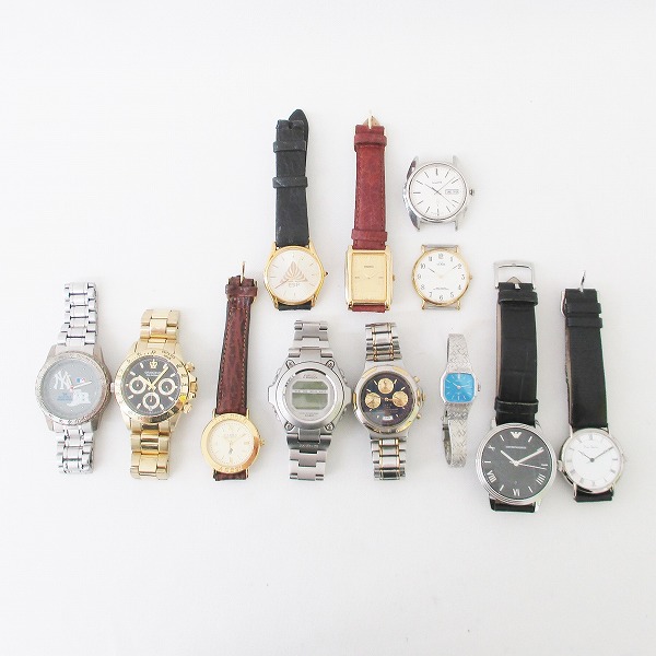 1円～エンポリオアルマーニ AR-1611 SEIKO セイコー シチズン CASIO G-SHOCK MRG-100 POLO ピエールカルダン 他腕時計12本☆0326