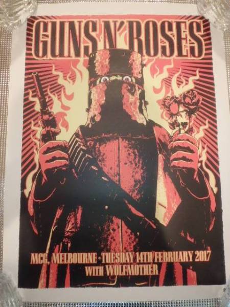 レア Guns N' Roses リトグラフ ガンズアンドローゼズ ポスター1日