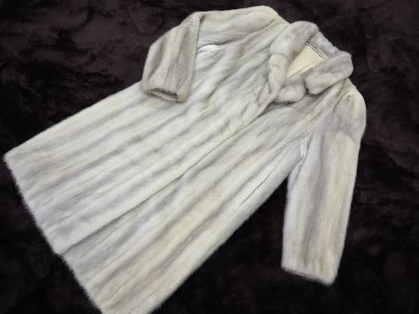 ■サファイアミンク■ロングコート■着丈98㎝■SAGAシルバー■