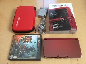 美品new Nintendo 3DS 丸かっ LL モンスターハンターX カバーセット 