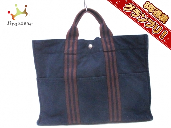 エルメス トートバッグ フールトゥトートMM ネイビー×ブラウン HERMES