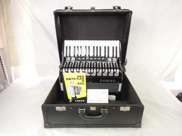 ○中古 TOMBO トンボ J80 34鍵 80ベース 独奏アコーディオン ハード