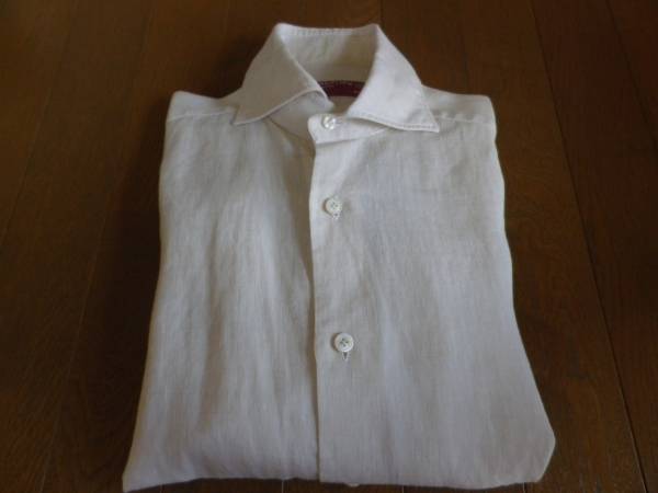 超美品 BARBA DANDYLIFE リネンシャツ Ｓ ベージュ系 伊勢丹 バルバダンディライフ