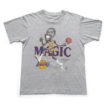  80'S MAGIC JOHNSON マジックジョンソン LAKERS NBAオフィシャル ヴィンテージTシャツ レイカーズ セーラム グレー L相当 BZ1(イラスト、キャラクター)｜売買されたオークション情報、yahooの商品 Lサイズ