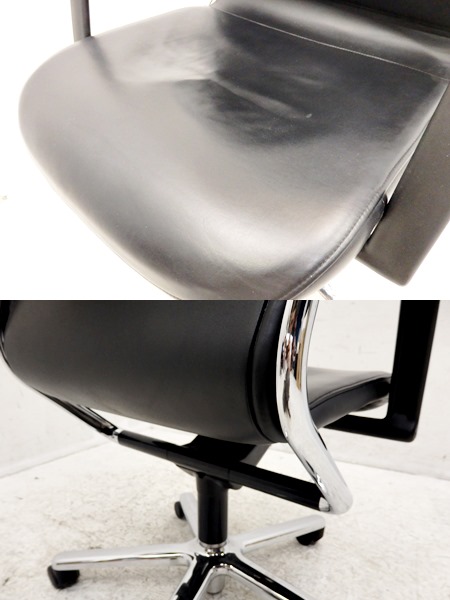 □L642□美品□ドイツ□Wilkhahn/ウィルクハーン□総革□FS-Line