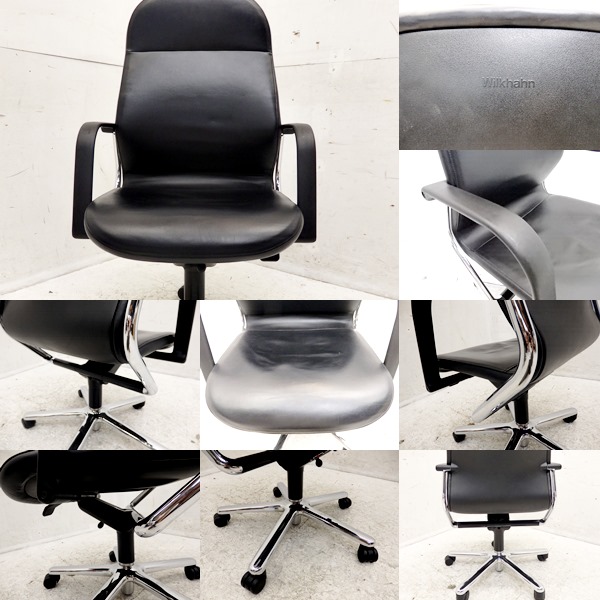 □L642□美品□ドイツ□Wilkhahn/ウィルクハーン□総革□FS-Line