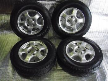 145R12 6PR DUNLOP DSV-01☆7mmバリ溝!!VIOLENTOアルミ!!軽トラ，バン