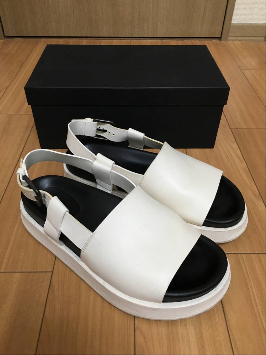 レア JIL SANDER ジルサンダー サンダル 白 ホワイト レザー 厚底 本革